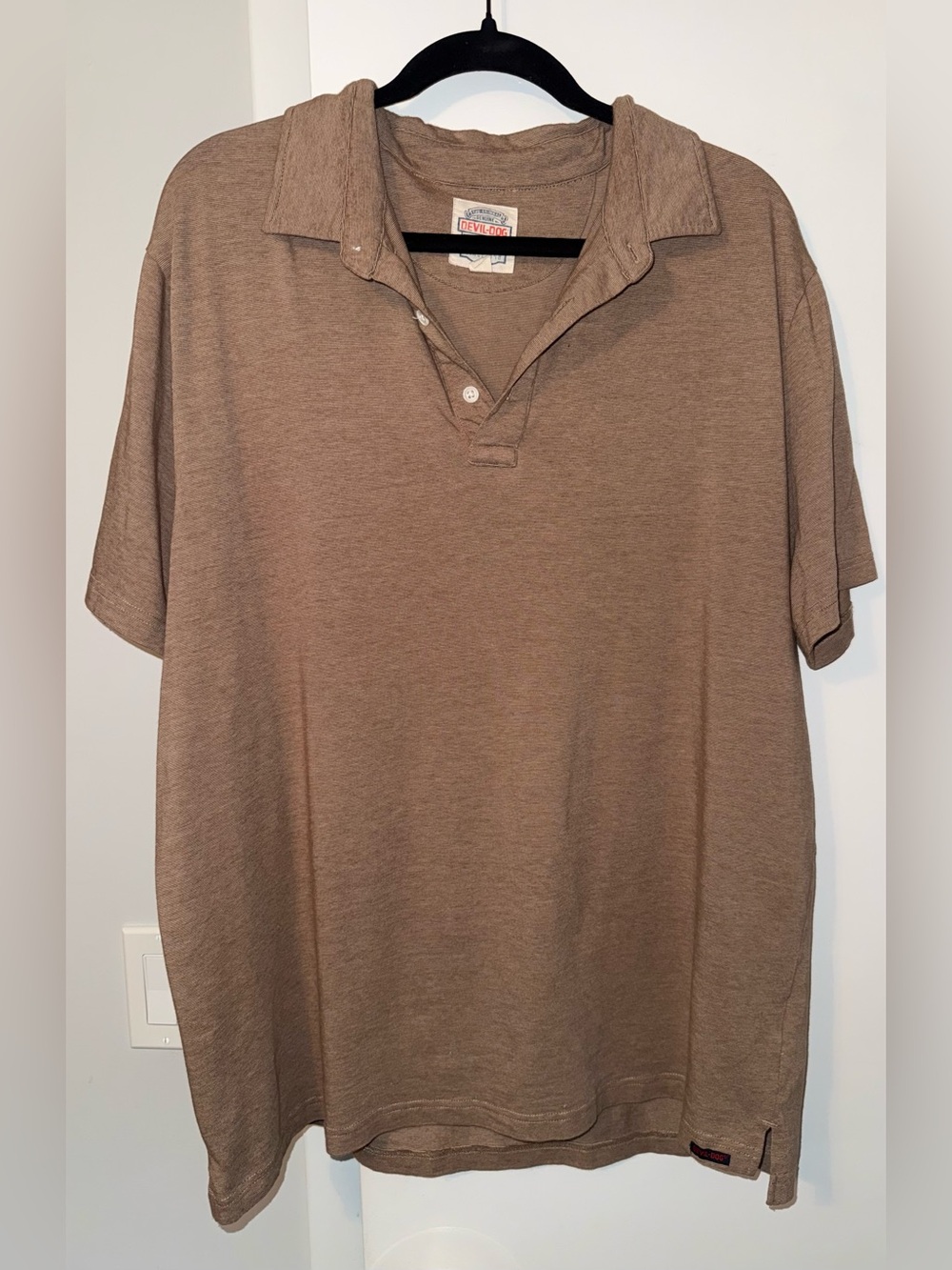 Devil-Dog Dungarees Men’s Polo Shirt XL Tan Heather Short Sleeve Casual Golf